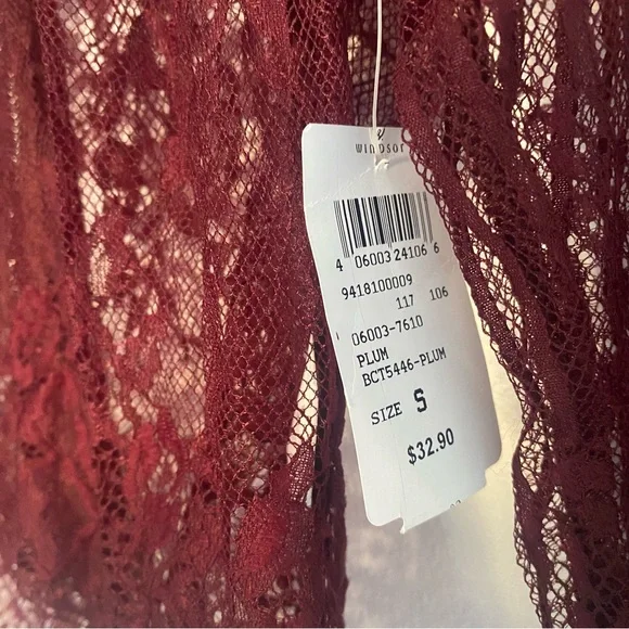 NEW Windsor lace plum crop top long sleeve - Picture 3 of 8